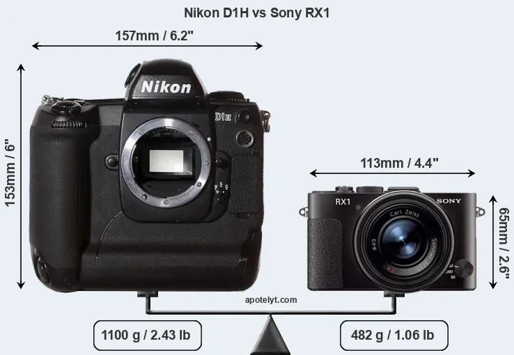 Size Nikon D1H vs Sony RX1