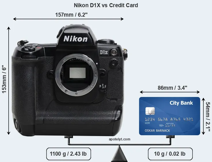 Nikon D1X vs credit card front