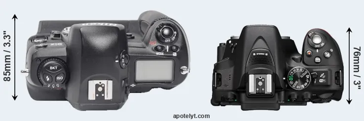 Compare D1X versus D5300 top