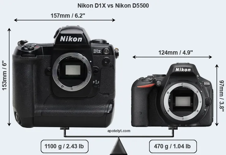 Size Nikon D1X vs Nikon D5500
