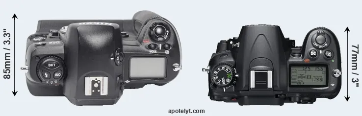 Compare D1X versus D7000 top