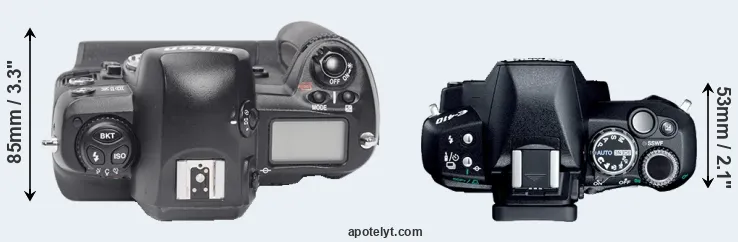 Compare D1X versus E-410 top