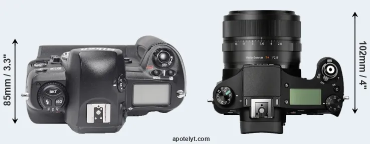 Compare D1X versus RX10 top