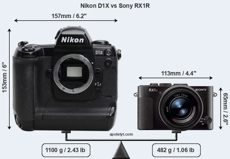 Size Nikon D1X vs Sony RX1R