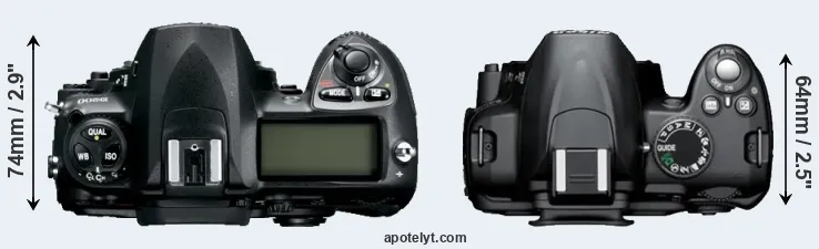 Compare D200 versus D3000 top