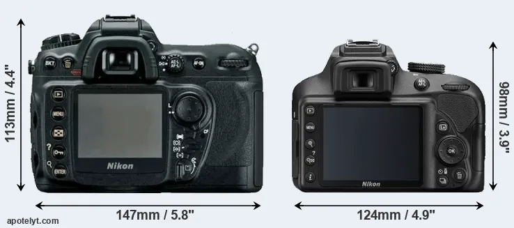 Comparison D200 or D3400 rear