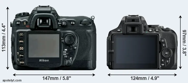 Comparison D200 or D5600 rear