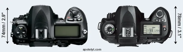 Compare D200 versus D70s top