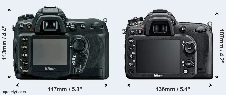 Comparison D200 or D7100 rear