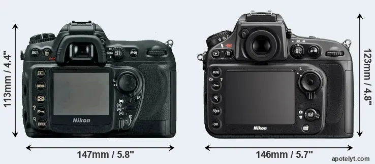 Comparison D200 or D800 rear