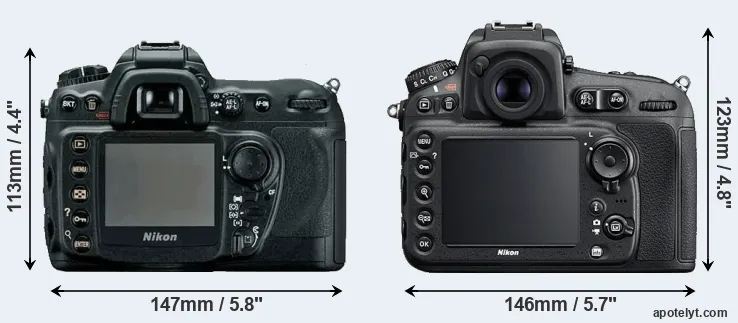 Comparison D200 or D810 rear