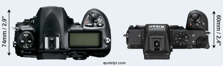Compare D200 versus Z50 top
