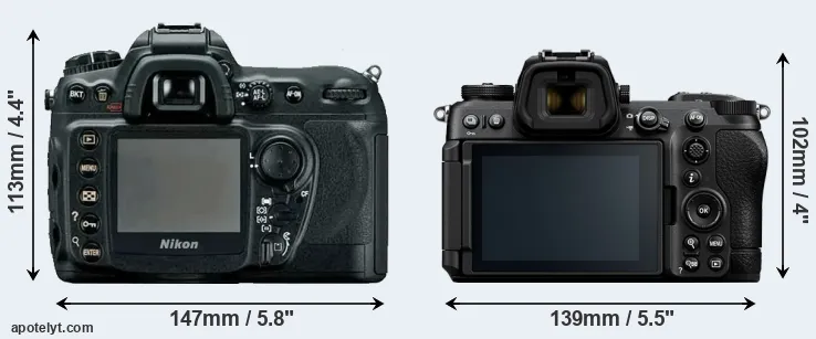 Comparison D200 or Z6 III rear