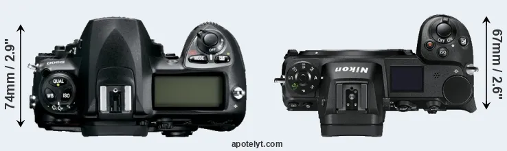 Compare D200 versus Z7 top