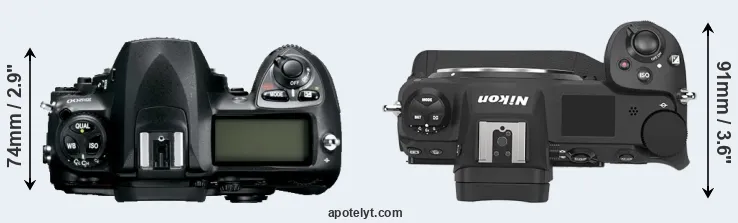 Compare D200 versus Z9 top