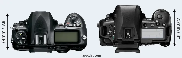 Compare D200 versus E-3 top