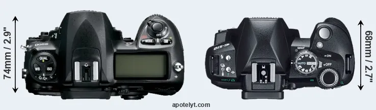 Compare D200 versus E-510 top
