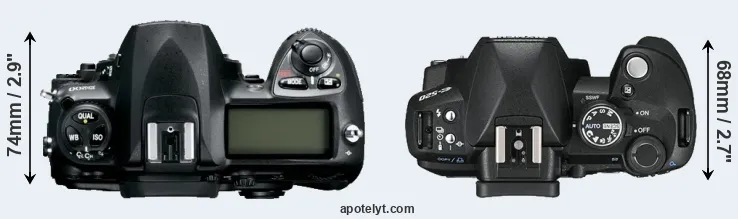 Compare D200 versus E-520 top