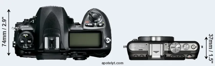 Compare D200 versus E-PL3 top