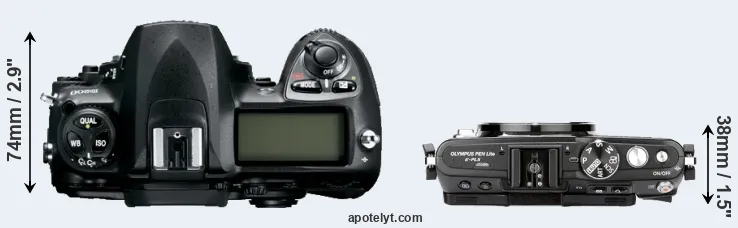 Compare D200 versus E-PL5 top