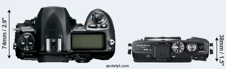 Compare D200 versus E-PL7 top