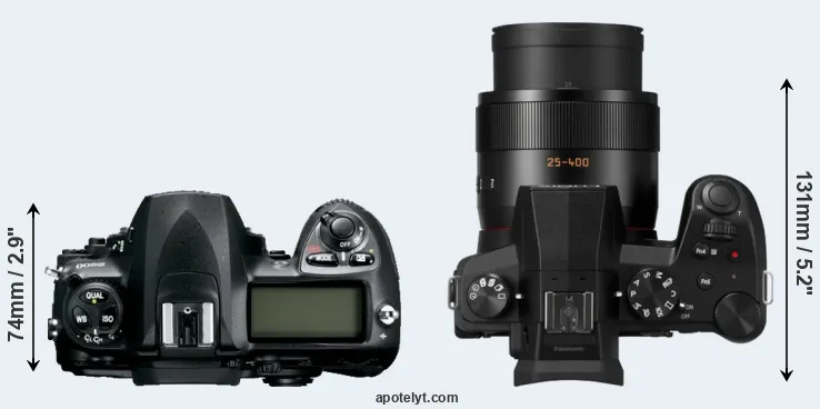 Compare D200 versus FZ1000 II top
