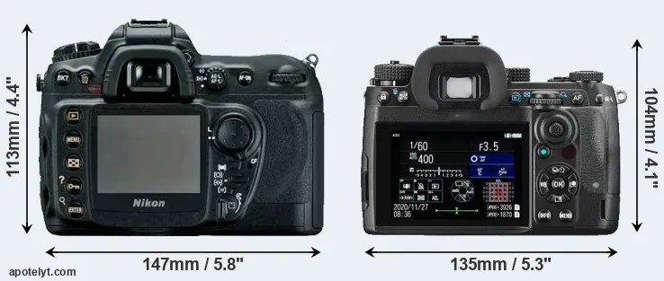 Comparison D200 or K-3 III rear
