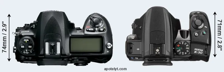 Compare D200 versus K-30 top
