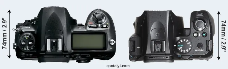 Compare D200 versus K-70 top