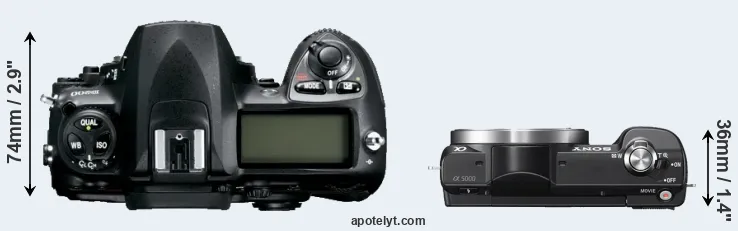 Compare D200 versus A5000 top