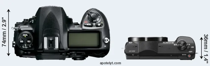 Compare D200 versus A5100 top