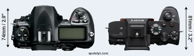 Compare D200 versus A7S III top