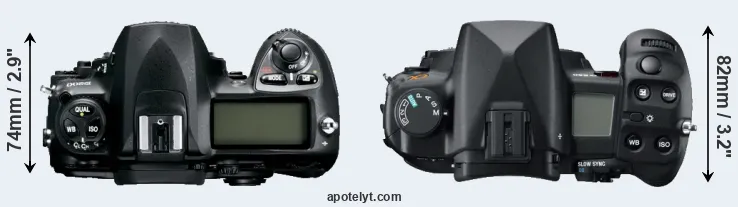 Compare D200 versus A850 top
