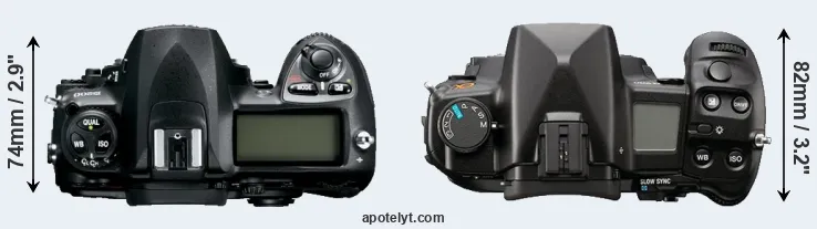 Compare D200 versus A900 top