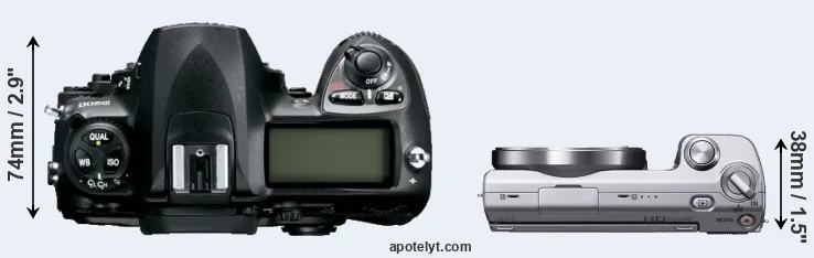 Compare D200 versus NEX-5 top
