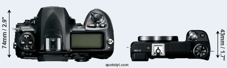 Compare D200 versus NEX-6 top