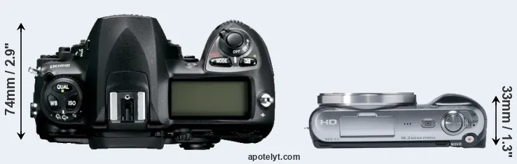 Compare D200 versus NEX-C3 top