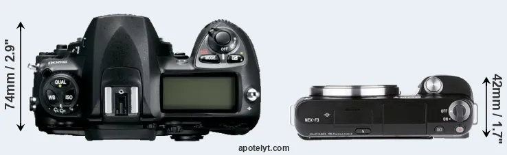 Compare D200 versus NEX-F3 top