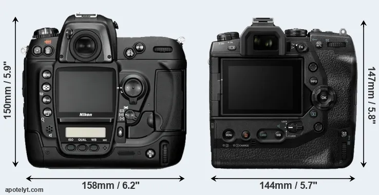 Comparison D2H or E-M1X rear