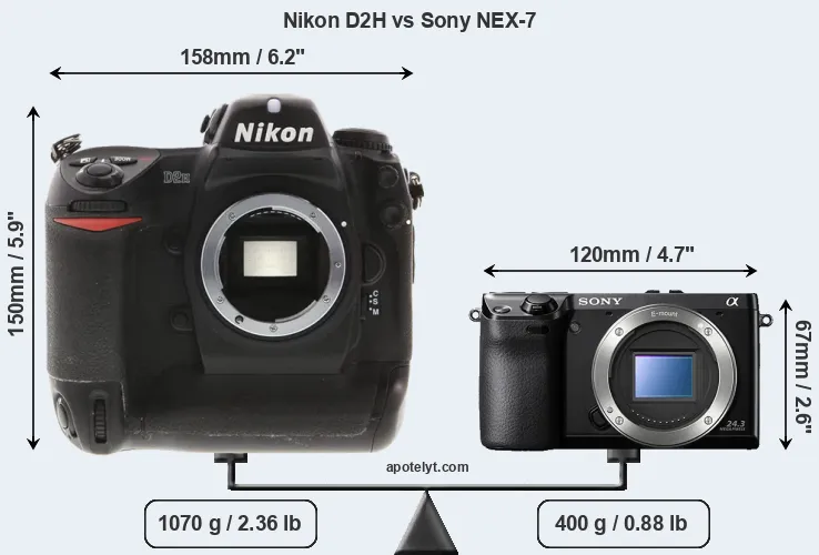 Size Nikon D2H vs Sony NEX-7