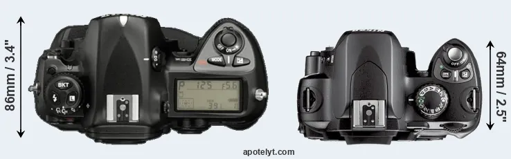 Compare D2X versus D40X top