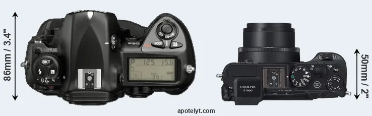 Compare D2X versus P7800 top