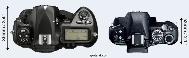 Compare D2X versus E-410 top