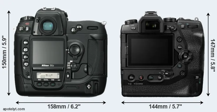 Comparison D2X or E-M1X rear