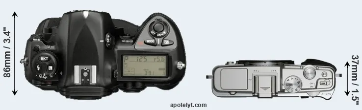 Compare D2X versus E-P5 top