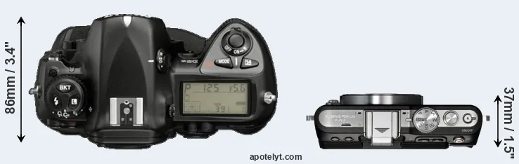Compare D2X versus E-PL3 top
