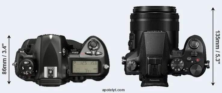 Compare D2X versus FZ2500 top