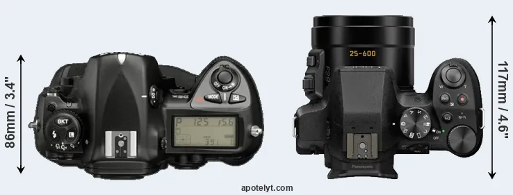 Compare D2X versus FZ300 top