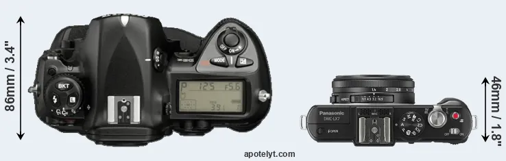 Compare D2X versus LX7 top