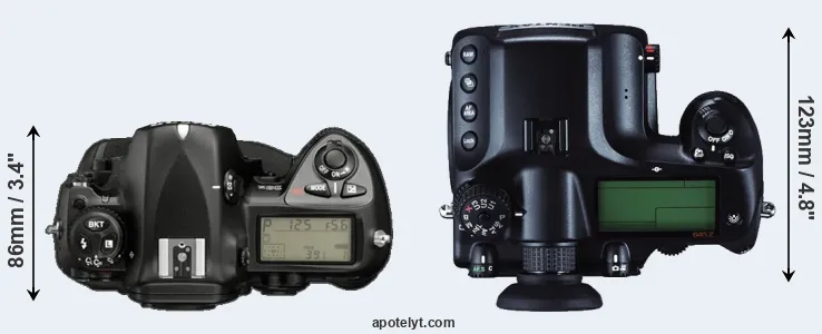 Compare D2X versus 645Z top